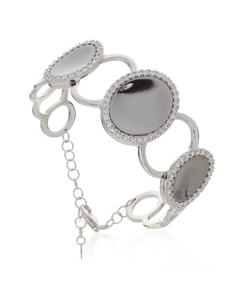 Bracciale in argento 925 rodiato con zirconi Silver Jewels